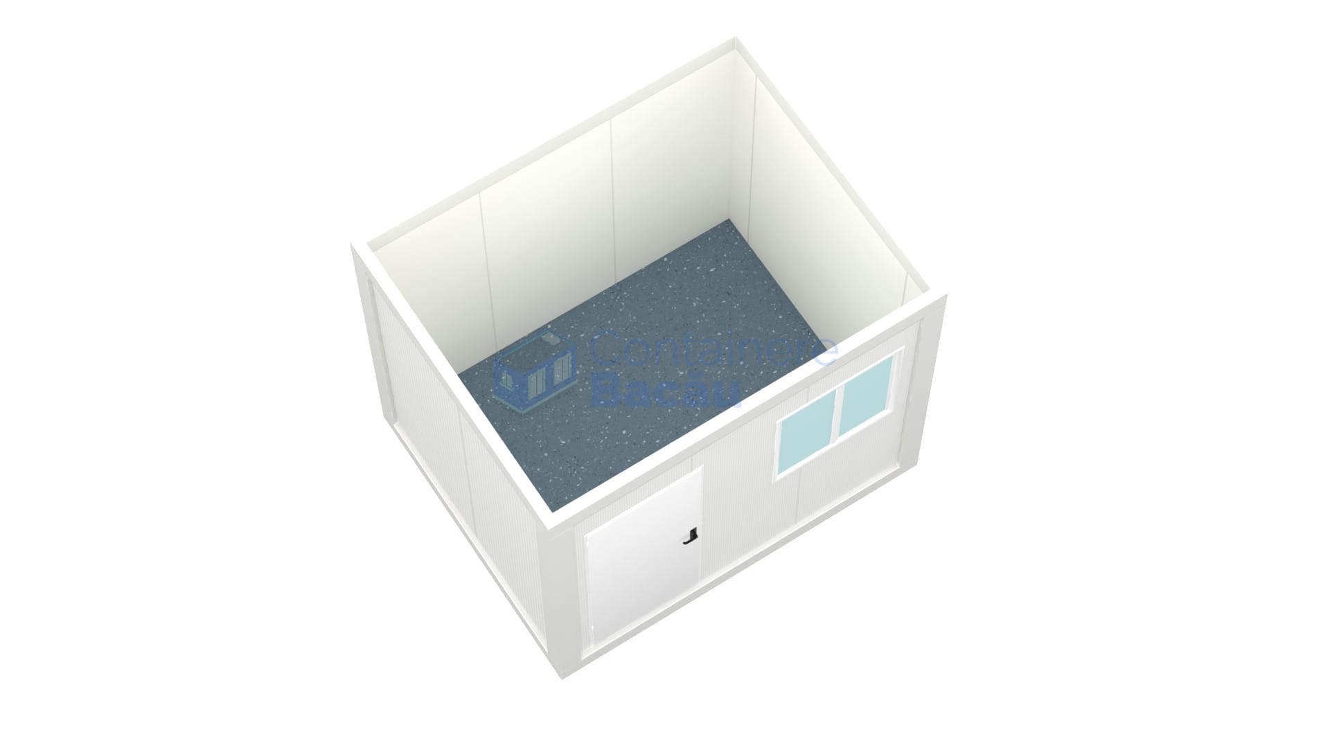 container birou bacau 3metri alb2