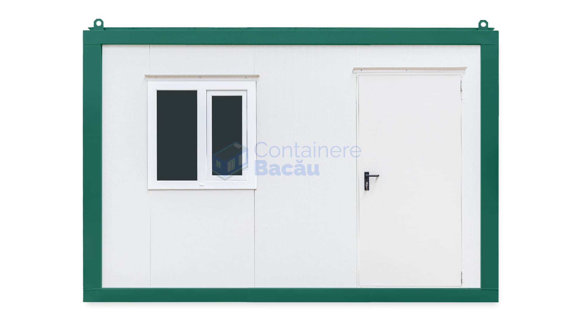 container birou bacau 4metri 1geam verde
