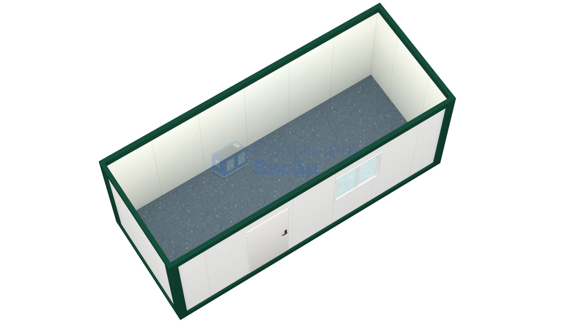 container birou bacau 6metri 1geam verde2