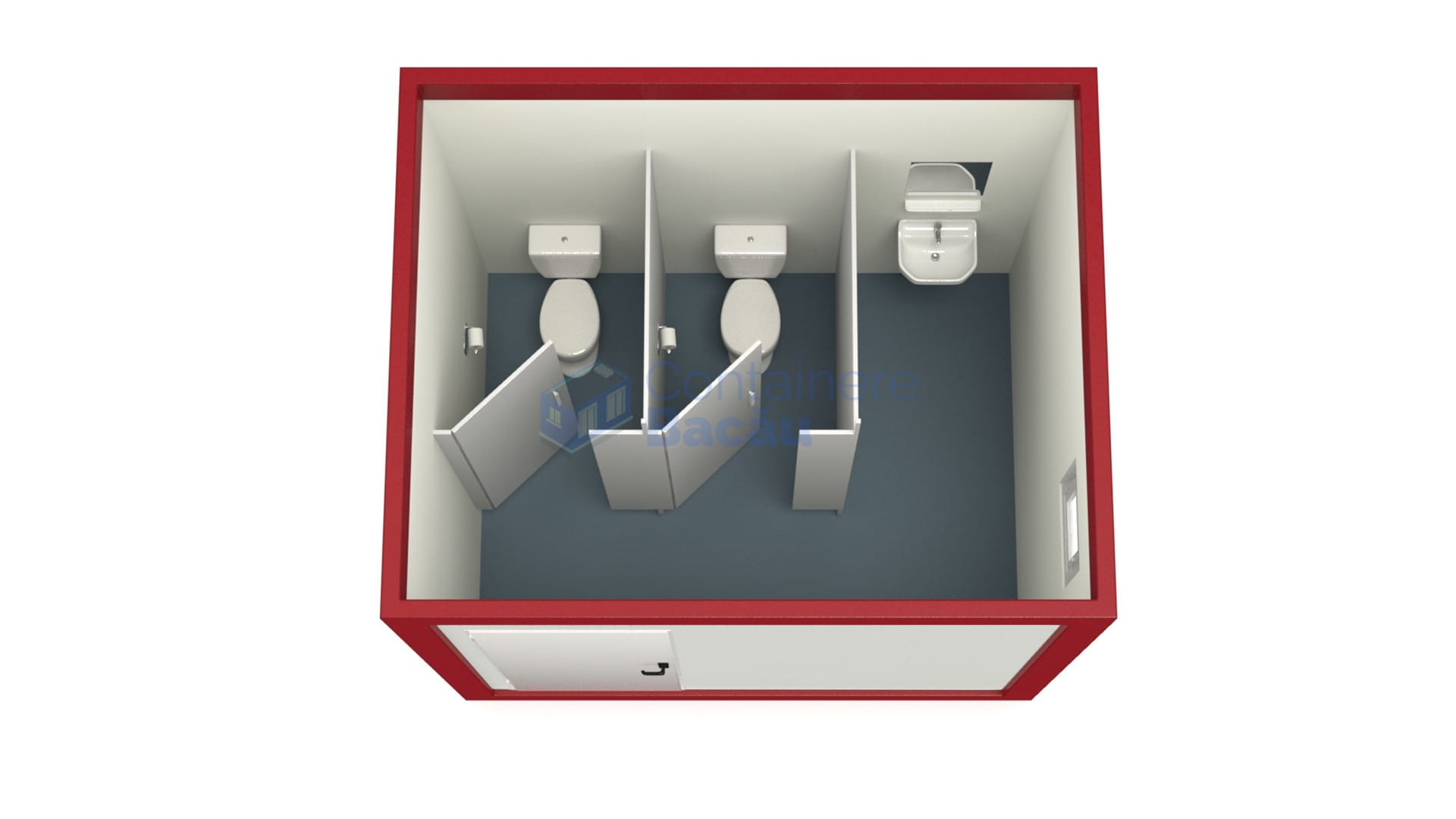container sanitar bacau 3metri 2wc rosu