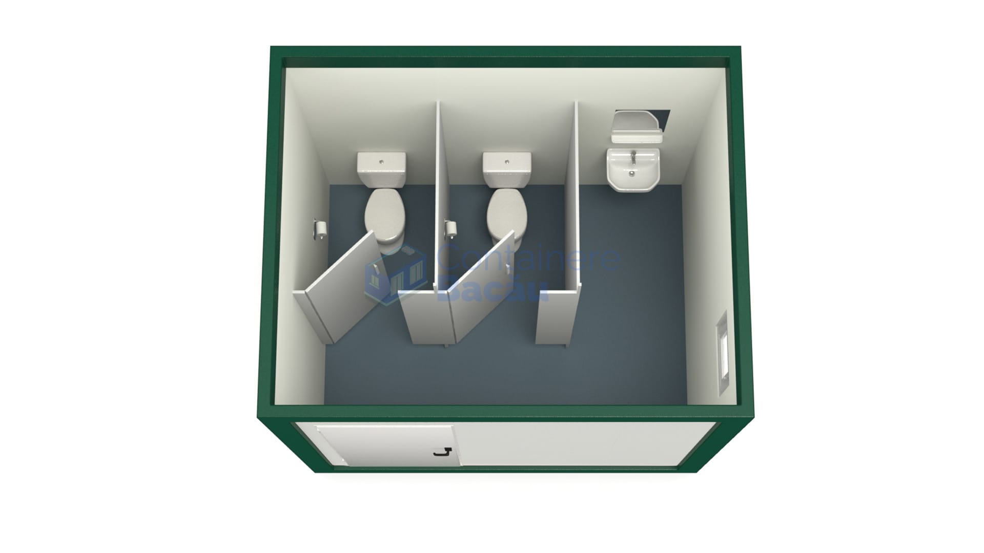container sanitar bacau 3metri 2wc verde