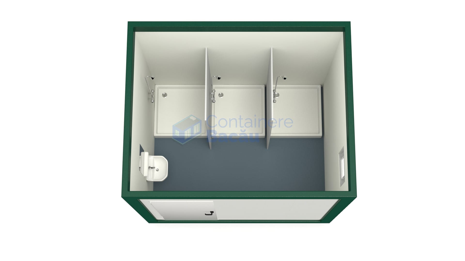 container sanitar bacau 3metri 3dusuri verde